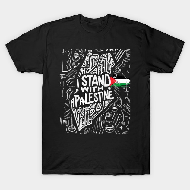 I Stand With Palestine Quote A Free Palestine T-Shirt by Mitsue Kersting